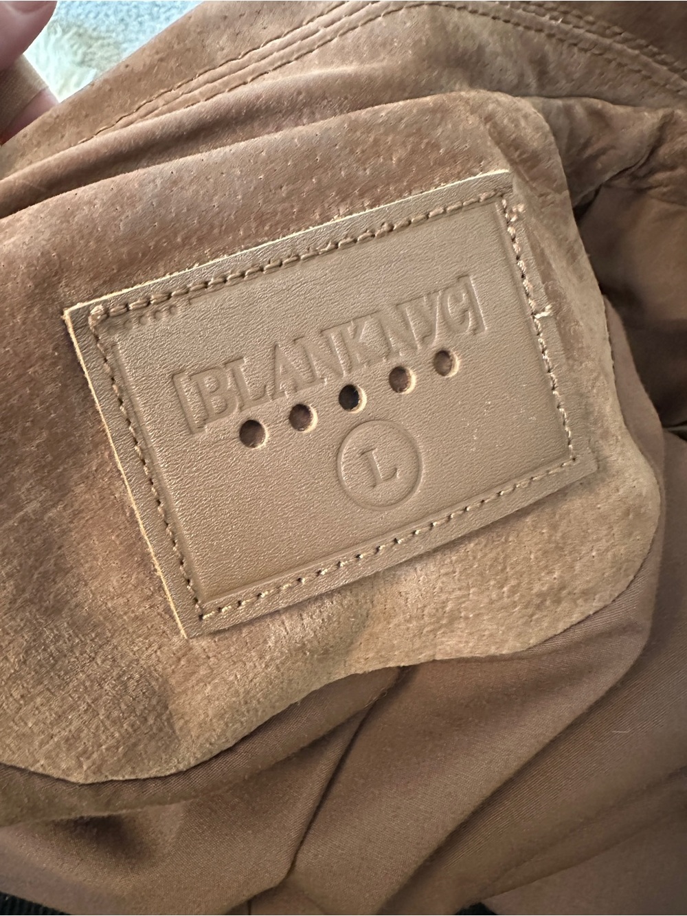 Blank NYC Brown Genuine Suede Leather Moto biker Jacket coffee bean brown L - Picture 9 of 10